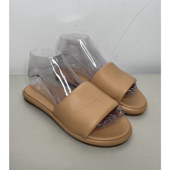 Beek Puffbird Leather Slide Sandals Beach Tan Neutral Beige Women’s Size 6 - Picture 1 of 11